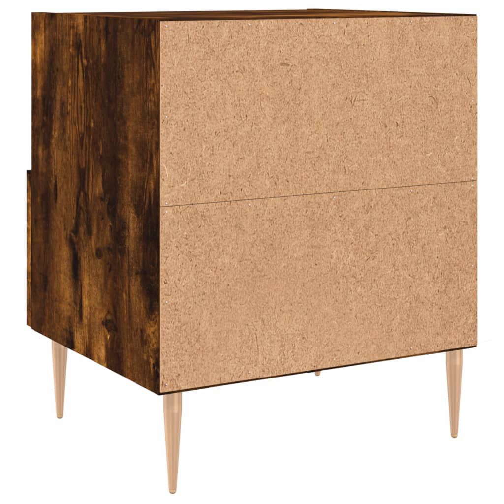 vidaXL Κομοδίνα 2 τεμ. Καπνιστή Δρυς 40 x 35 x 47,5 εκ. Επεξεργ. Ξύλο