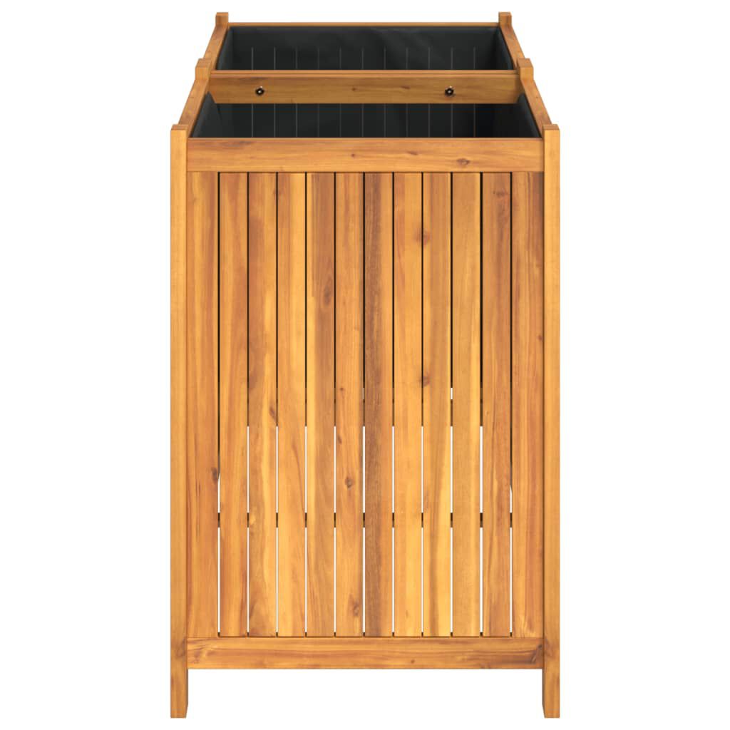 vidaXL Ζαρντινιέρα Κήπου με Επένδυση 100x50x75 εκ. Μασίφ Ξύλο Ακακίας