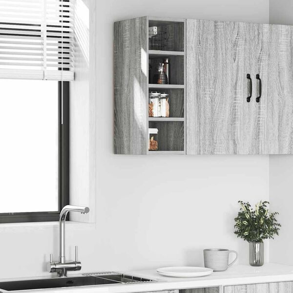 vidaXL Κρεμαστό Ντουλάπι "Riga" Γκρι Sonoma 20x29,5x60 εκ. από Τεχνητό Ξύλο