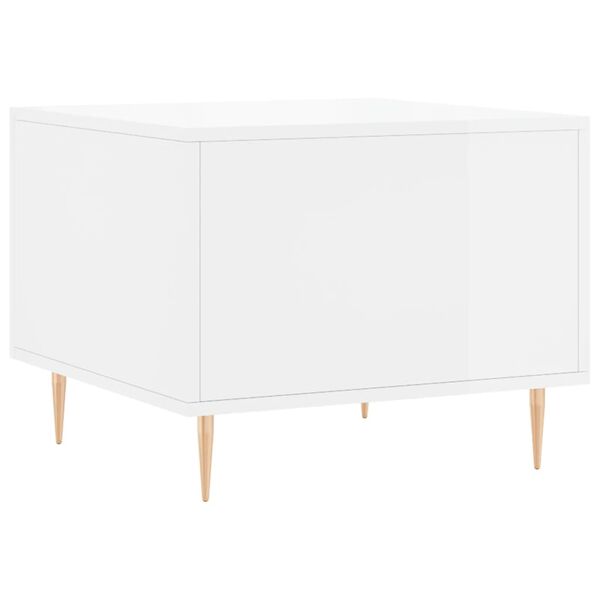 vidaXL Τραπεζάκι Σαλονιού Γυαλ. Λευκό 50 x 50 x 40 εκ. Επεξεργ. Ξύλο