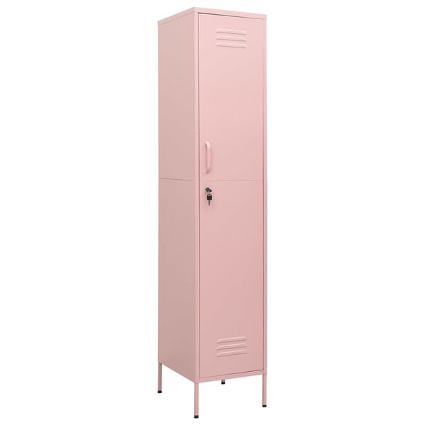 vidaXL Φοριαμός Ροζ 35 x 46 x 180 εκ. από Ατσάλι