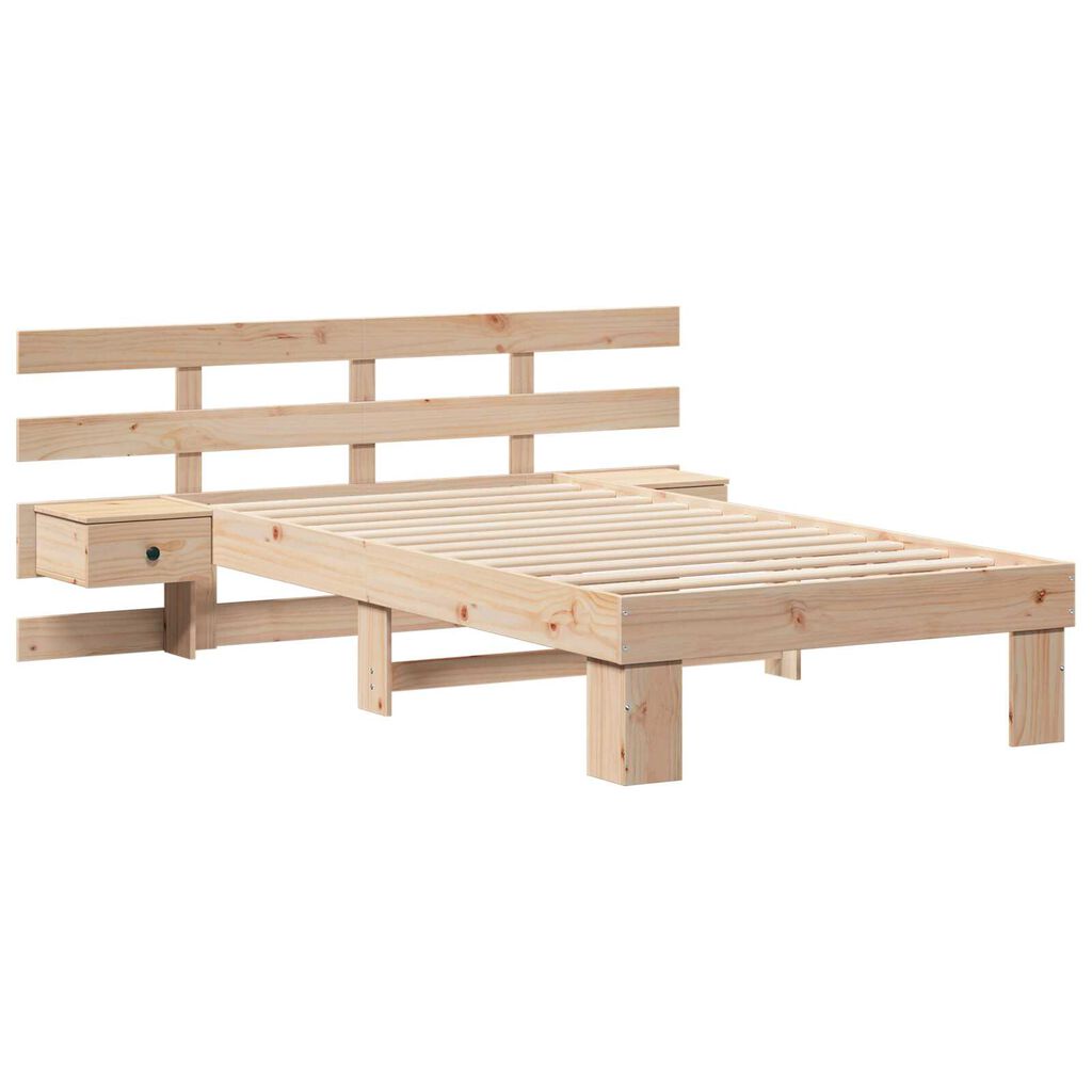 vidaXL Σκελετός Κρεβατιού Καφέ 75 x 190 cm Συμπαγές ξύλο πεύκου