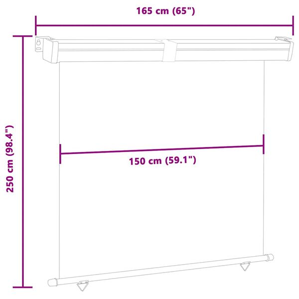vidaXL Σκίαστρο Βεράντας Πλαϊνό Κρεμ 165 x 250 εκ.