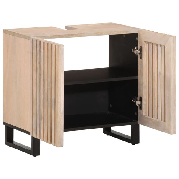 vidaXL Ντουλάπι Μπάνιου 62x34x58 εκ. από Μασίφ Ξύλο Μάνγκο