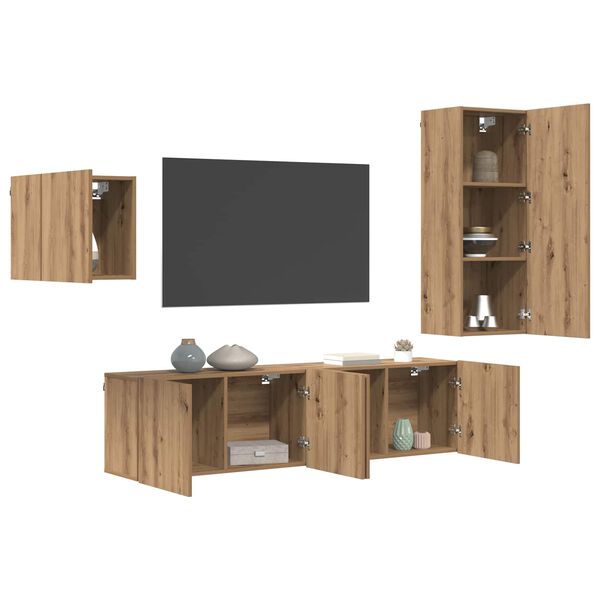 vidaXL &Nu;&tau;&omicron;&upsilon;&lambda;ά&pi;&iota; TV &Epsilon;&pi;&iota;&tau;&omicron;ί&chi;&iota;&omicron; 4 pcs Artisan Oak &Epsilon;&pi;&epsilon;&xi;&epsilon;&rho;&gamma;&alpha;&sigma;&mu;έ&nu;&omicron; &xi;ύ&lambda;&omicron;