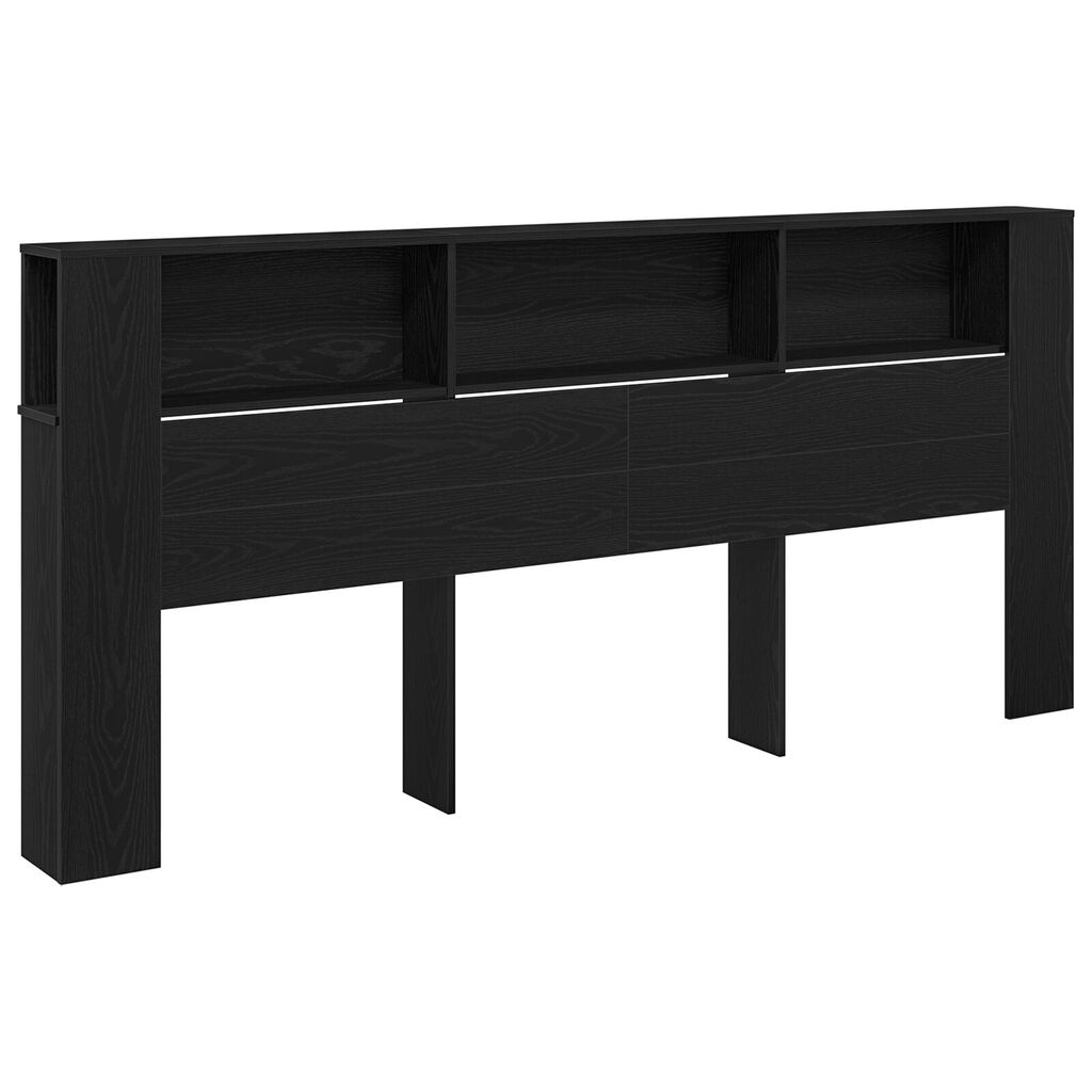vidaXL Κεφαλάρι Ντουλάπα Μαύρη Δρυς 220x18,5x104,5 εκ