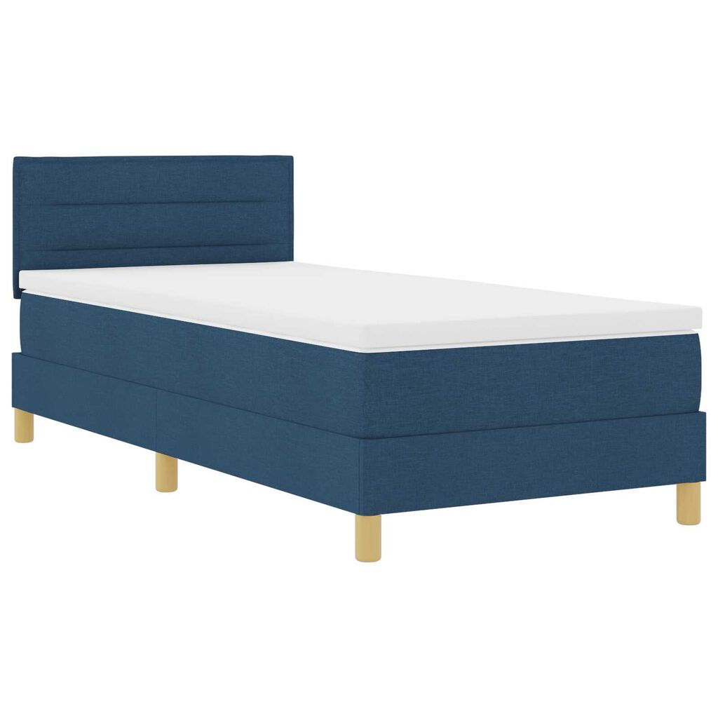 vidaXL Κρεβάτι με ελατήρια με στρώμα Μπλε 80 x 200 cm ύφασμα