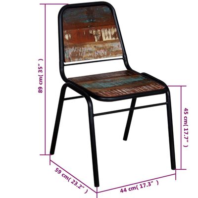 vidaXL Καρέκλες Τραπεζαρίας 4 τεμ. από Μασίφ Ανακυκλωμένο Ξύλο