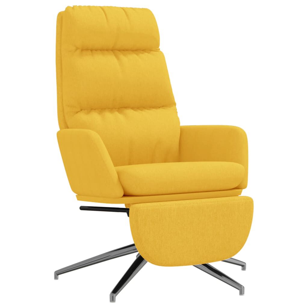 vidaXL Πολυθρόνα Relax Κίτρινη Μουσταρδί Υφασμάτινη με Υποπόδιο