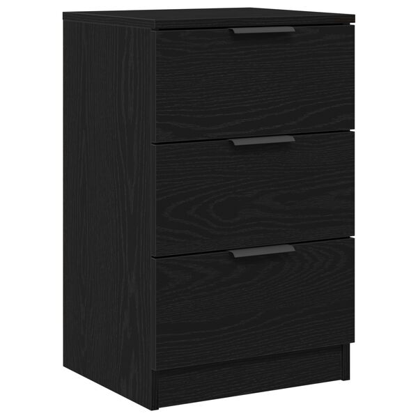 vidaXL Κομοδίνο 2 pcs Μαύρη δρυς 40 x 65 x 65 εκ. Επεξεργασμένο ξύλο