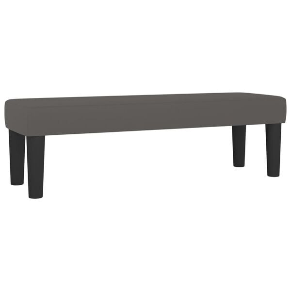 vidaXL Κρεβάτι Boxspring με Στρώμα Γκρι 180x200 εκ. Συνθετικό Δέρμα
