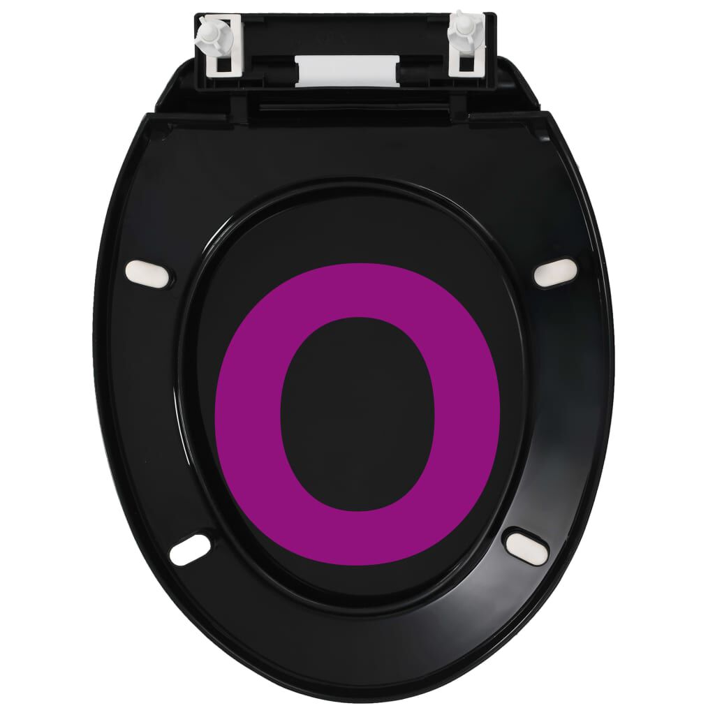 vidaXL Κάλυμμα Λεκάνης με Soft Close & Quick Release Μαύρο