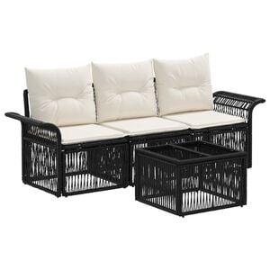 vidaXL &Sigma;&epsilon;&tau; &Kappa;&alpha;&nu;&alpha;&pi;έ &Kappa;ή&pi;&omicron;&upsilon; 4 pcs &Mu;&alpha;ύ&rho;&omicron; &sigma;&upsilon;&nu;&theta;&epsilon;&tau;&iota;&kappa;ό &rho;&alpha;&tau;ά&nu;