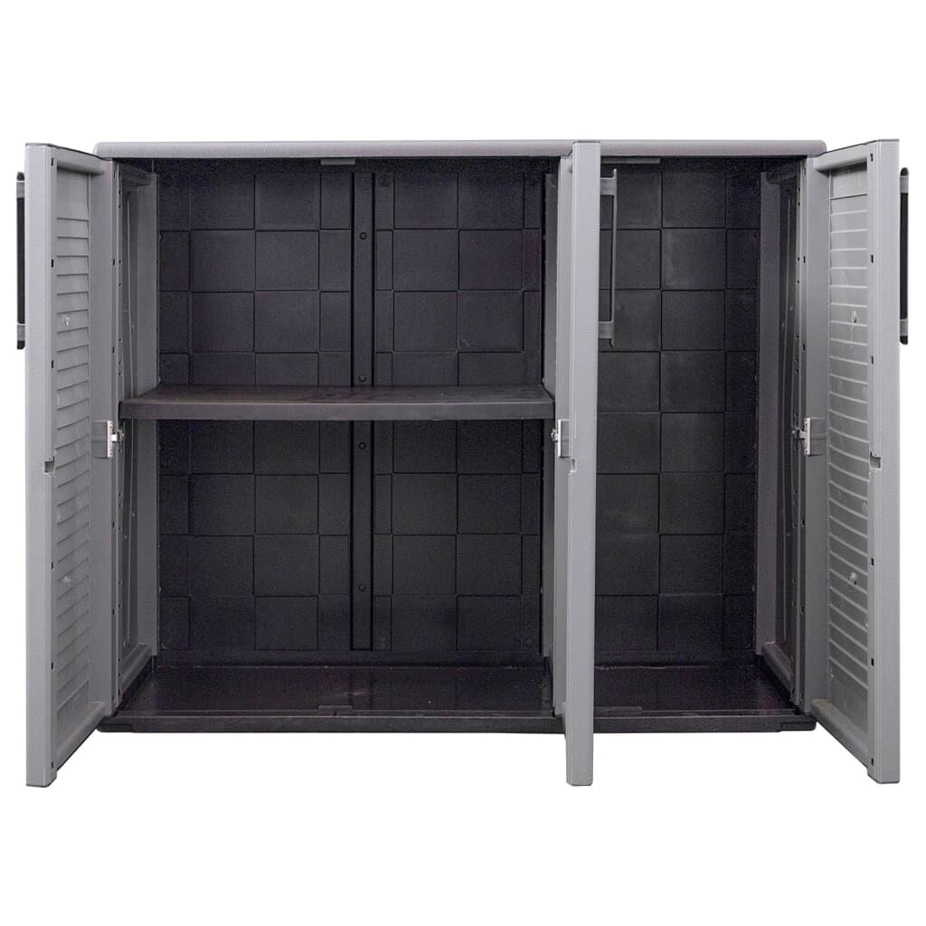 vidaXL Ντουλάπι Αποθήκ. Κήπου Γκρι/Μαύρο 102x37x84 εκ. Πολυπροπυλένιο