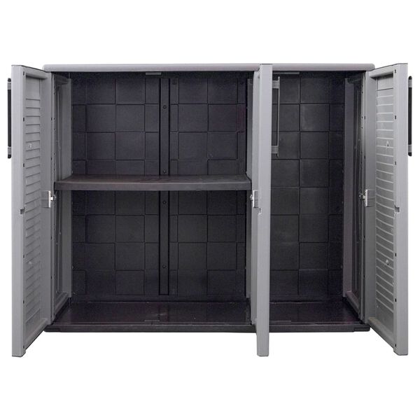 vidaXL Ντουλάπι Αποθήκ. Κήπου Γκρι/Μαύρο 102x37x84 εκ. Πολυπροπυλένιο