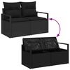 vidaXL Σετ Καναπέ Κήπου με μαξιλάρι 7 pcs Μαύρο 55 x 55 x 37 εκ