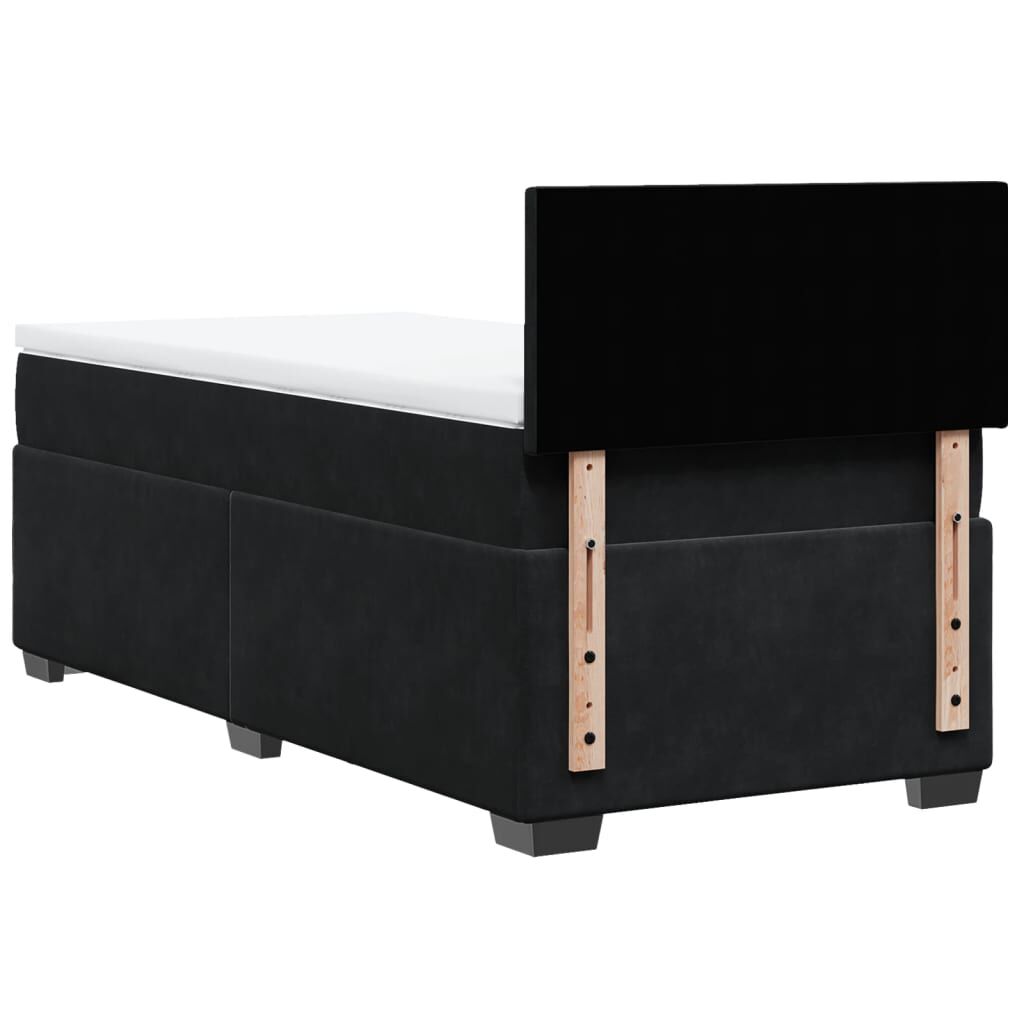 vidaXL Κρεβάτι Boxspring με Στρώμα Μαύρο 80 x 200 εκ. Βελούδινο