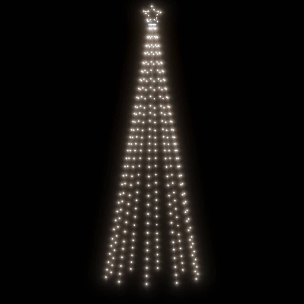 vidaXL Χριστουγεννιάτικο Δέντρο με Ακίδα 310 LED Ψυχρό Λευκό 300 εκ.