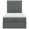 vidaXL Οθωμανικό κρεβάτι με στρώμα σκούρο γκρι 90x190cm ύφασμα