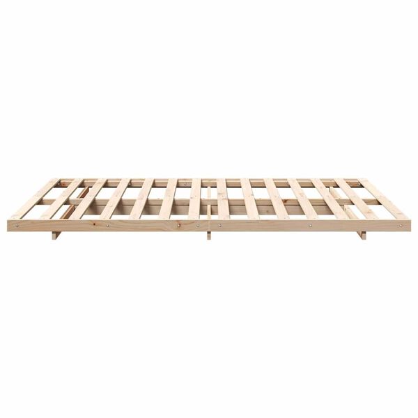 vidaXL Κρεβάτι δαπέδου Καφέ 160 x 220 cm Μασίφ ξύλο πεύκου