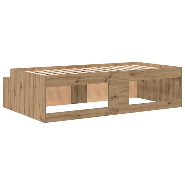 vidaXL Κρεβάτι με αποθηκευτικό χώρο artisan δρυς 100 x 200 cm