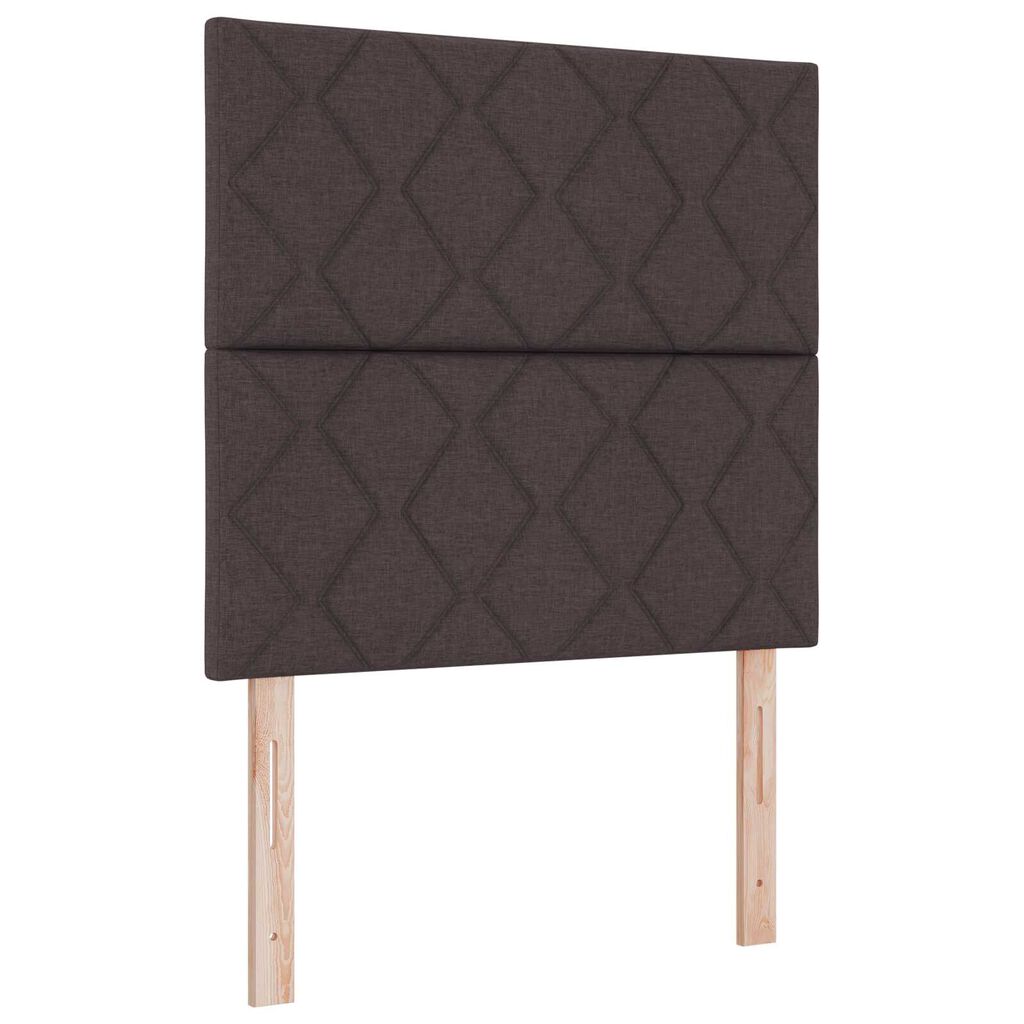 vidaXL Κρεβάτι Box Spring με Στρώμα & LED Σκούρο Καφέ 100x200 cm Ύφασμα