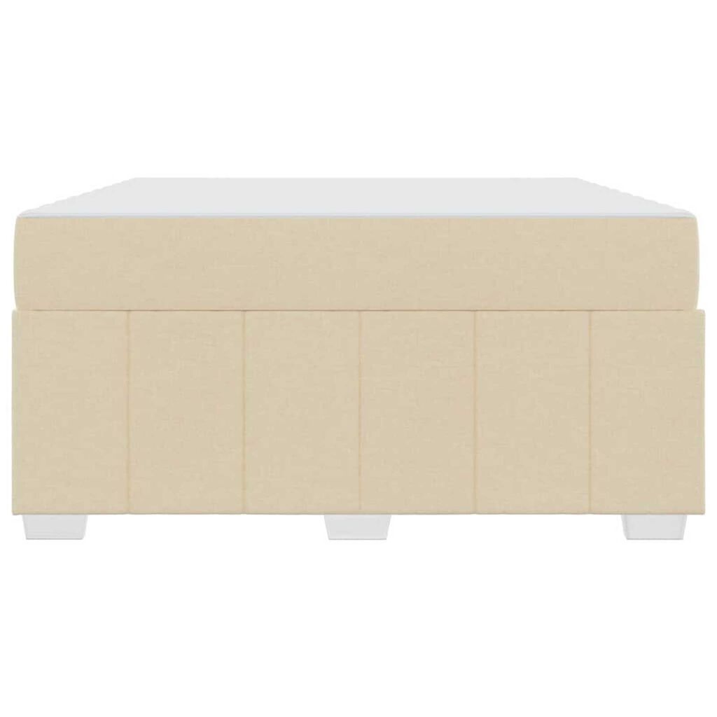 vidaXL Σκελετός Κρεβατιού με στρώμα Κρεμ 160 x 200 cm ύφασμα