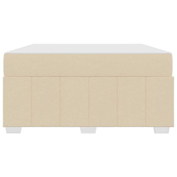 vidaXL Σκελετός Κρεβατιού με στρώμα Κρεμ 160 x 200 cm ύφασμα