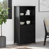 vidaXL Highboard &Mu;&alpha;ύ&rho;&eta; &Omicron;&xi;&upsilon;ά 62 x 36 x 121,5 &epsilon;&kappa; &Epsilon;&pi;&epsilon;&xi;&epsilon;&rho;&gamma;&alpha;&sigma;&mu;έ&nu;&omicron; &xi;ύ&lambda;&omicron;