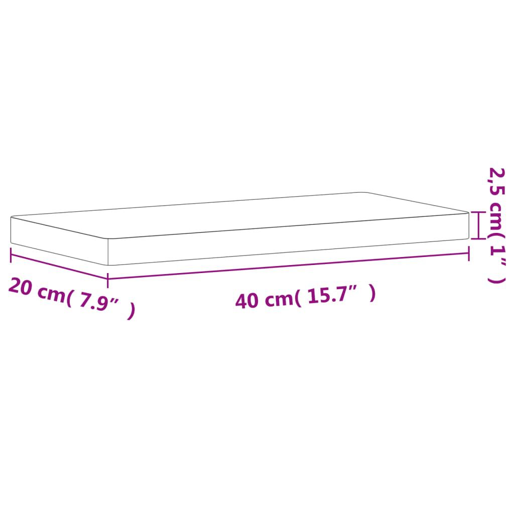 vidaXL Ράφι Τοίχου 40x20x2,5 εκ. από Μασίφ Ξύλο Οξιάς