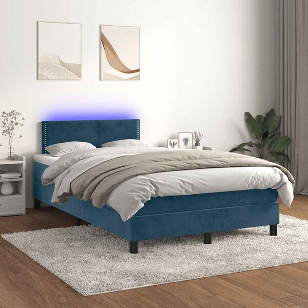 vidaXL &Kappa;&rho;&epsilon;&beta;ά&tau;&iota; Boxspring &mu;&epsilon; &Sigma;&tau;&rho;ώ&mu;&alpha; & LED &Sigma;&kappa;. &Mu;&pi;&lambda;&epsilon; 120x190&epsilon;&kappa;. &Beta;&epsilon;&lambda;&omicron;ύ&delta;&iota;&nu;&omicron;