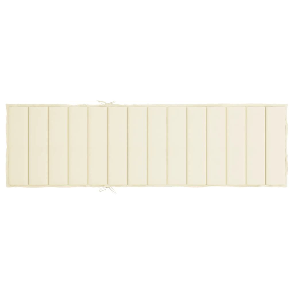 vidaXL Μαξιλάρι Ξαπλώστρας Κρεμ 200 x 60 x 3 εκ. από Ύφασμα Oxford
