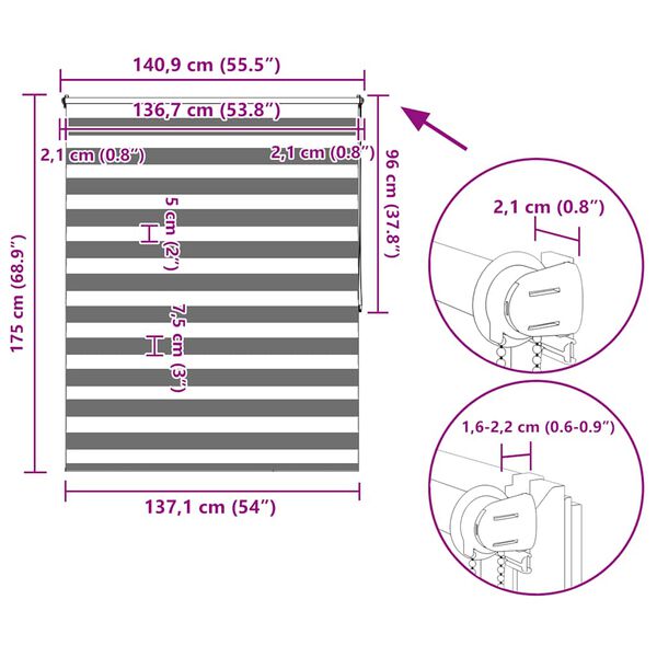 Σύστημα Σκίασης Ρόλερ Zebra Μαύρο 140 x 175 εκ.