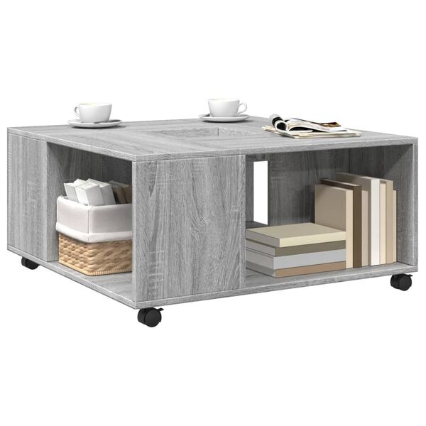 vidaXL Τραπεζάκι Σαλονιού Γκρι Sonoma 80x80x40 εκ. Επεξεργασμένο Ξύλο