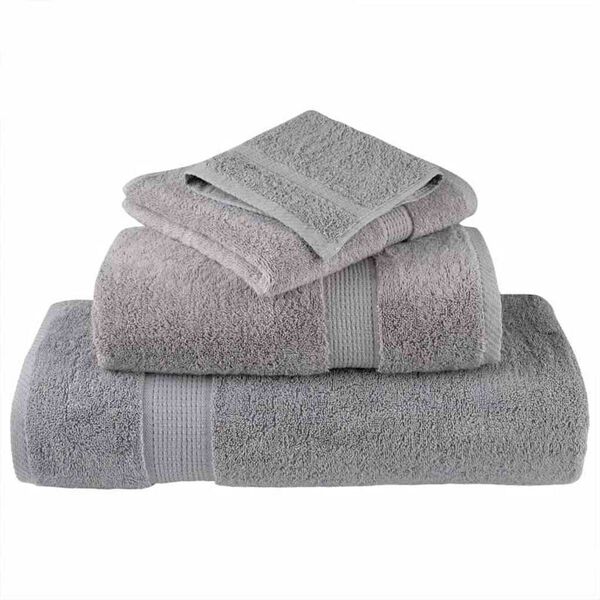 vidaXL Πετσέτες Προσώπου SOLUND 2 pcs Γκρι Βαμβάκι