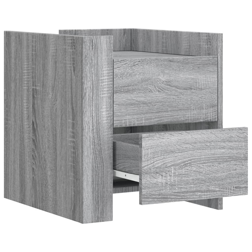 vidaXL Κομοδίνο Sonoma Γκρι 45x50x50 εκ. από Επεξεργασμένο Ξύλο