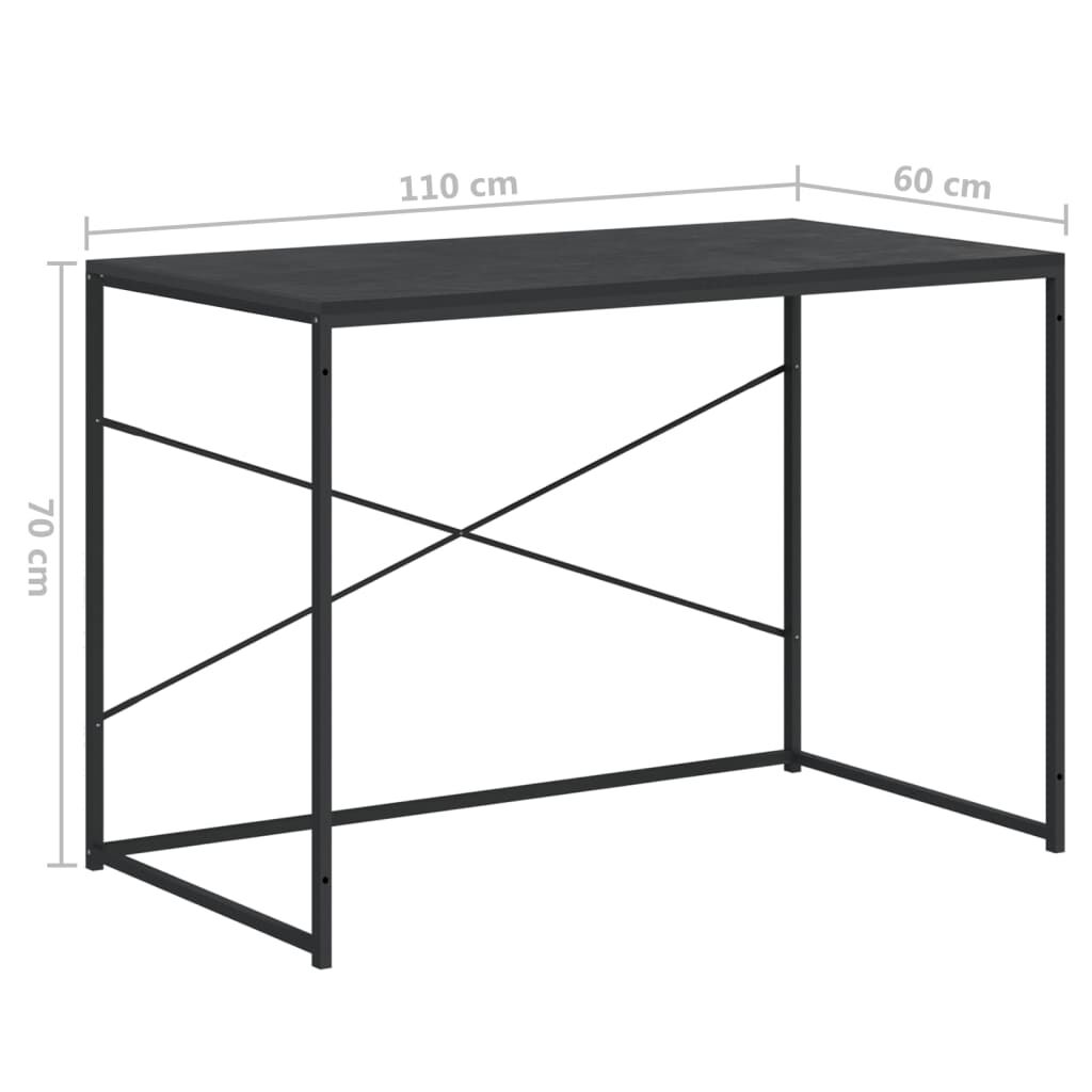 vidaXL Γραφείο Υπολογιστή Μαύρο 110 x 60 x 70 εκ. Επεξεργασμένο Ξύλο
