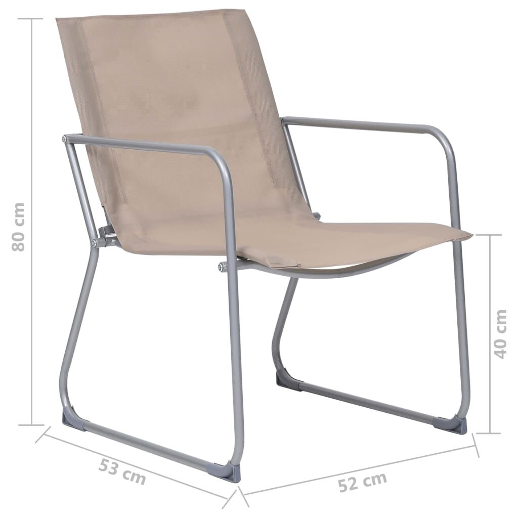 vidaXL Σαλόνι Κήπου Σετ 4 Τεμαχίων Taupe από Ύφασμα & Ατσάλι