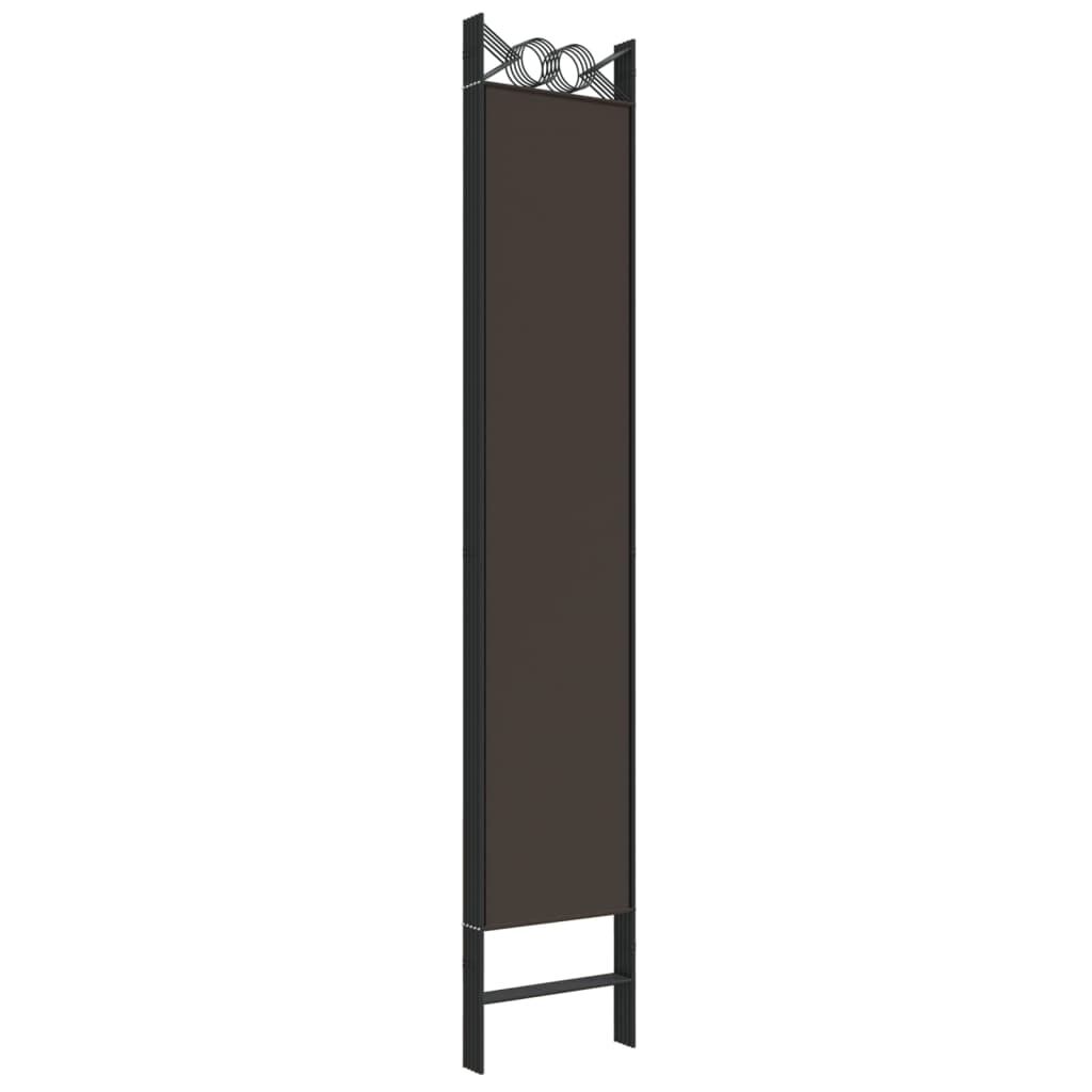 vidaXL Διαχωριστικό Δωματίου με 5 Πάνελ Καφέ 200x220 εκ. από Ύφασμα