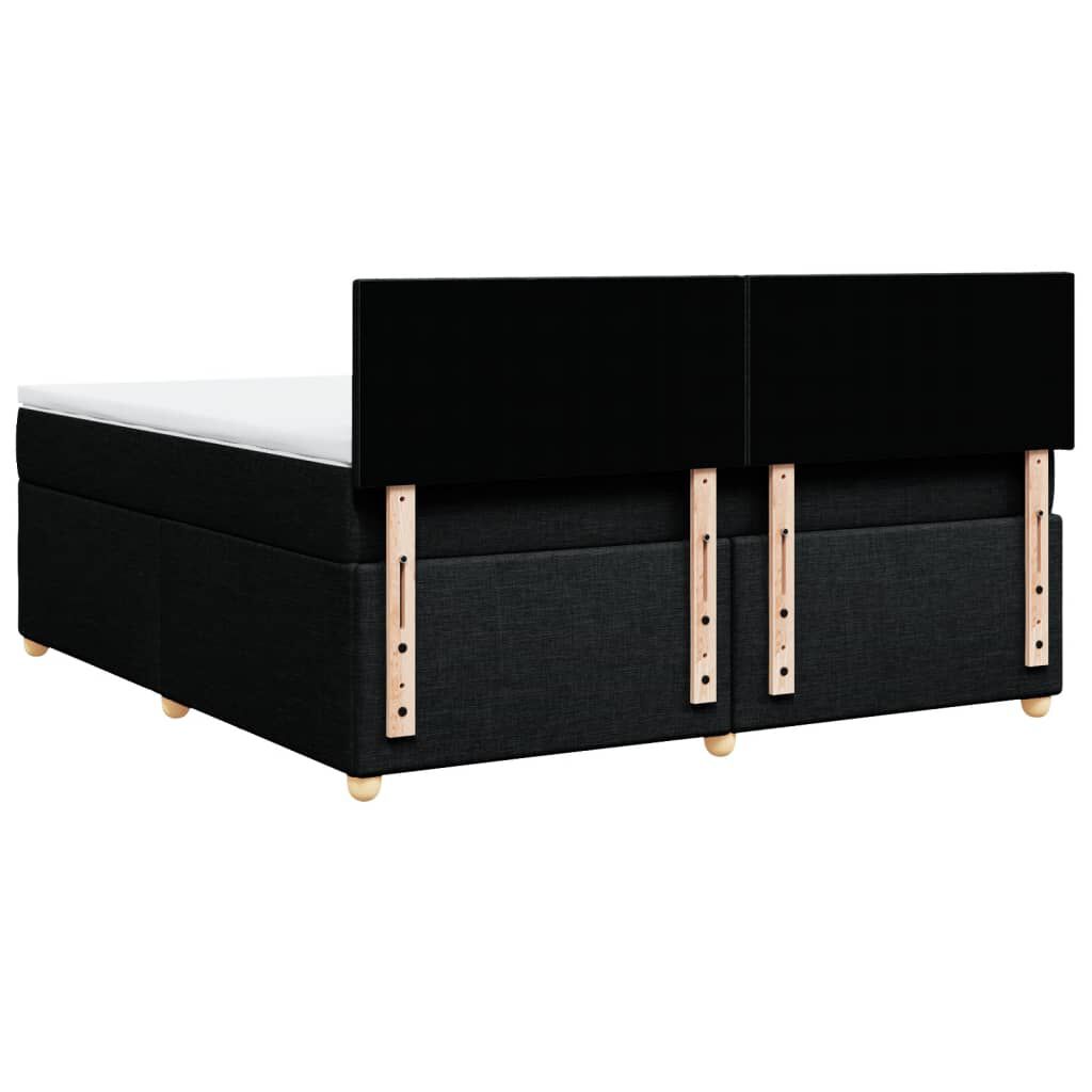 vidaXL Κρεβάτι Boxspring με Στρώμα Μαύρο 180x200 εκ. Υφασμάτινο
