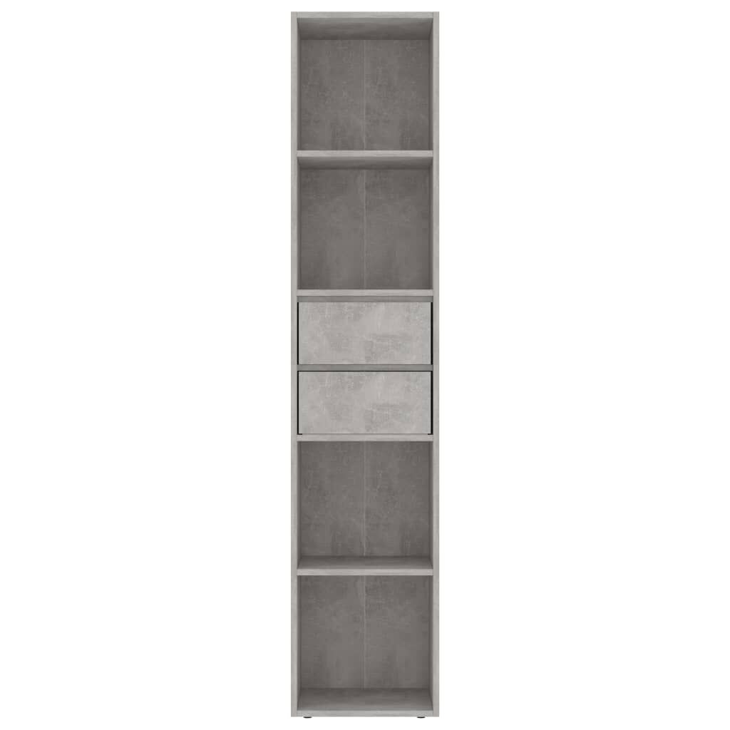 vidaXL Βιβλιοθήκη Γκρι του Σκυροδέματος 36x30x171 εκ. από Επεξ. Ξύλο
