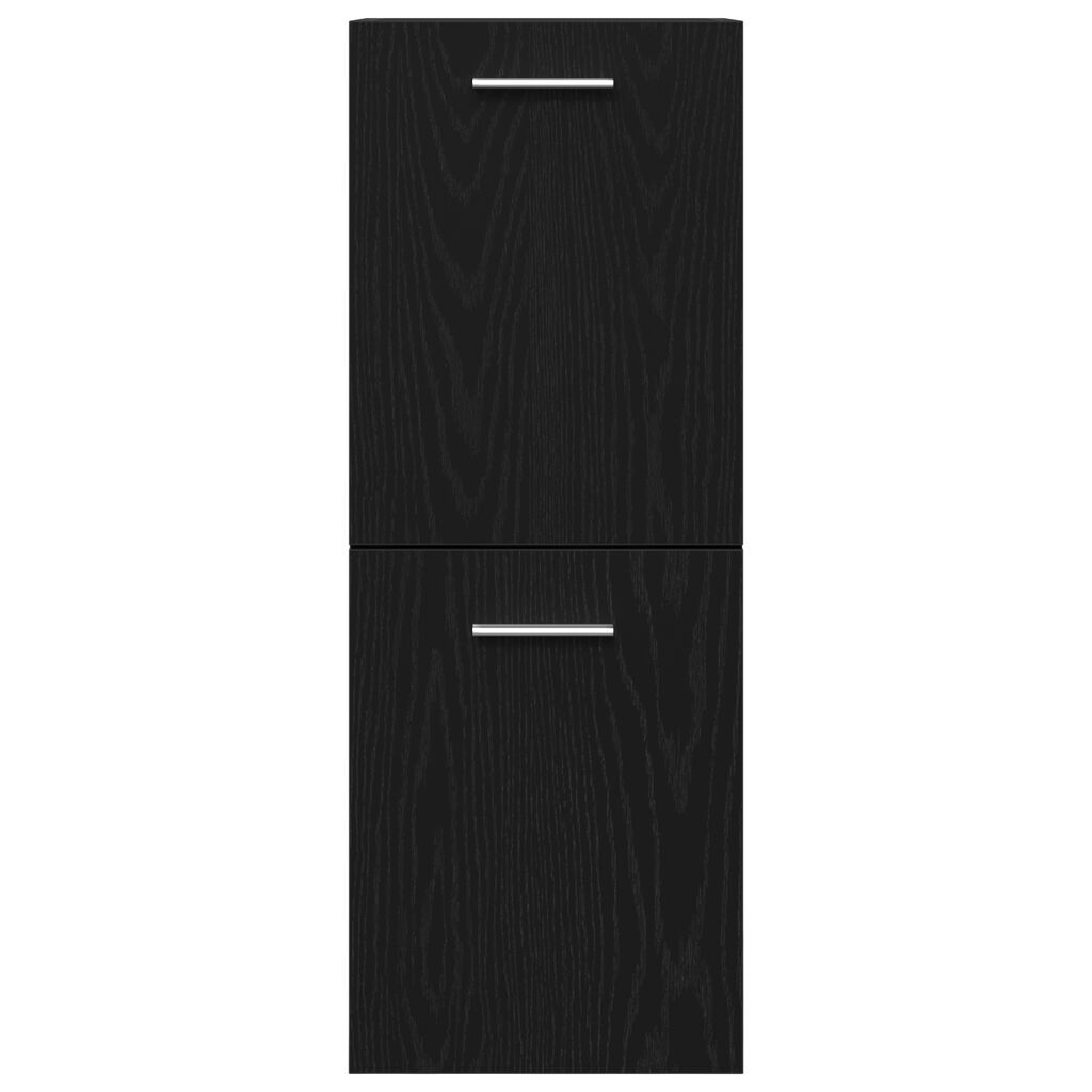 vidaXL Ντουλάπι Τοίχου Μπάνιου Μαύρη Δρυς 30x30x80 εκ, Κατασκευασμένο από Ξύλο