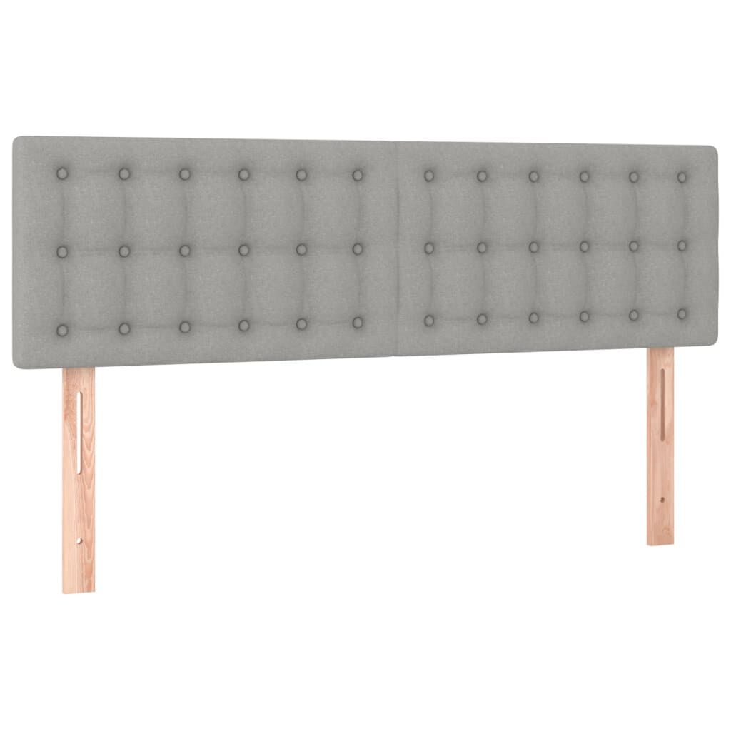 vidaXL Κρεβάτι Boxspring με Στρώμα & LED Αν.Γκρι 140x190εκ. Υφασμάτινο