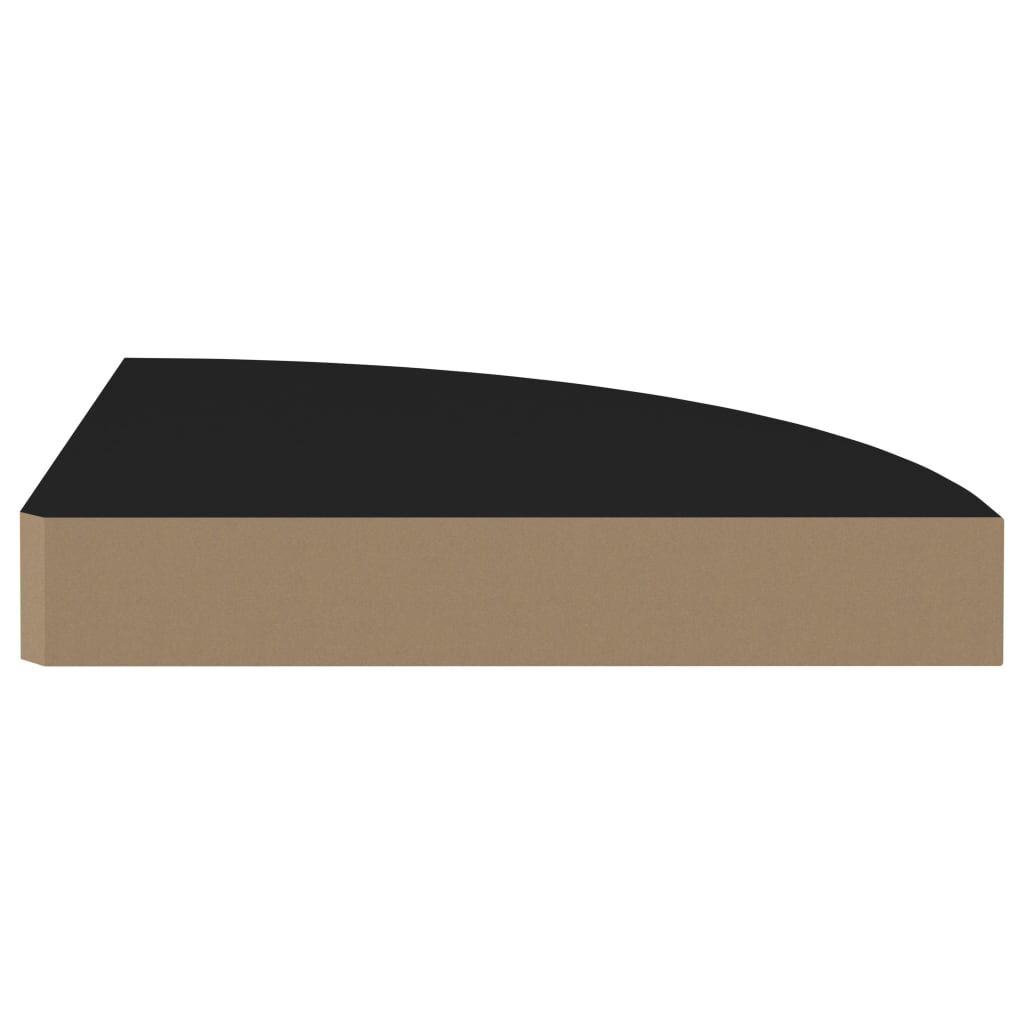 vidaXL Ράφι Τοίχου Γωνιακό Μαύρο 25 x 25 x 3,8 εκ. από MDF