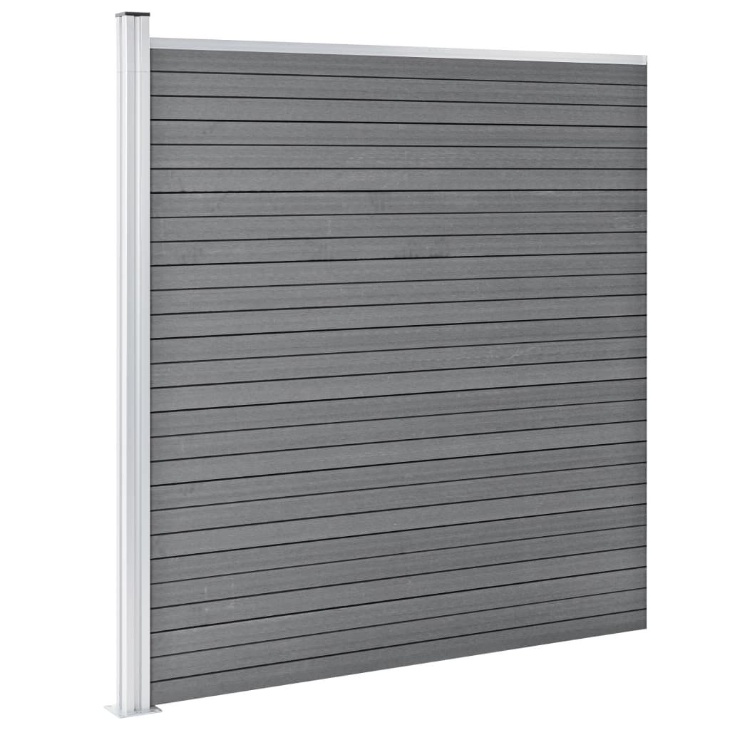 vidaXL Πάνελ Περίφραξης Γκρι 1737 x 186 εκ. από WPC