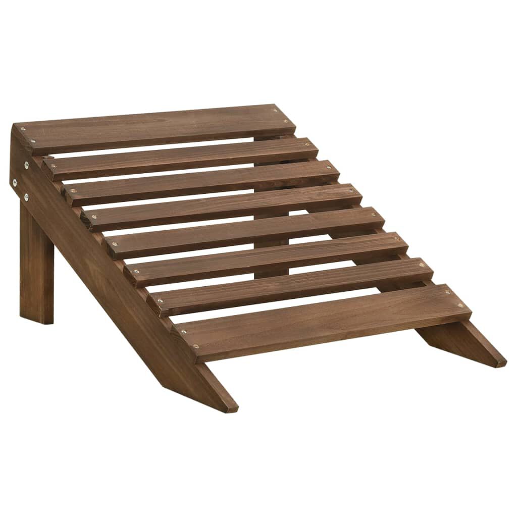 vidaXL Καρέκλα Κήπου Adirondack Καφέ με Ottoman & Τραπέζι Ξύλο Ελάτης