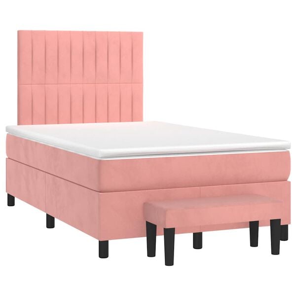 vidaXL &Kappa;&rho;&epsilon;&beta;ά&tau;&iota; Boxspring &mu;&epsilon; &Sigma;&tau;&rho;ώ&mu;&alpha; &Rho;&omicron;&zeta; 120x190 &epsilon;&kappa;. &Beta;&epsilon;&lambda;&omicron;ύ&delta;&iota;&nu;&omicron;