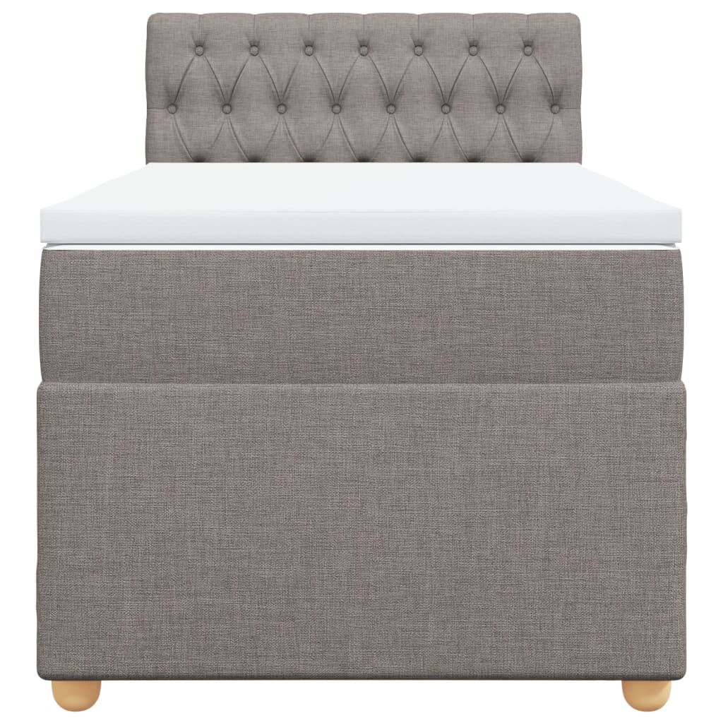vidaXL Κρεβάτι Boxspring με Στρώμα Taupe 90x190 εκ.Υφασμάτινο