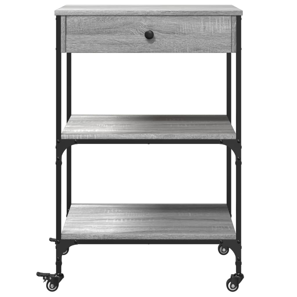 vidaXL Τρόλεϊ Κουζίνας Sonoma Γκρι 60x48x89,5 εκ. Επεξεργασμένο Ξύλο