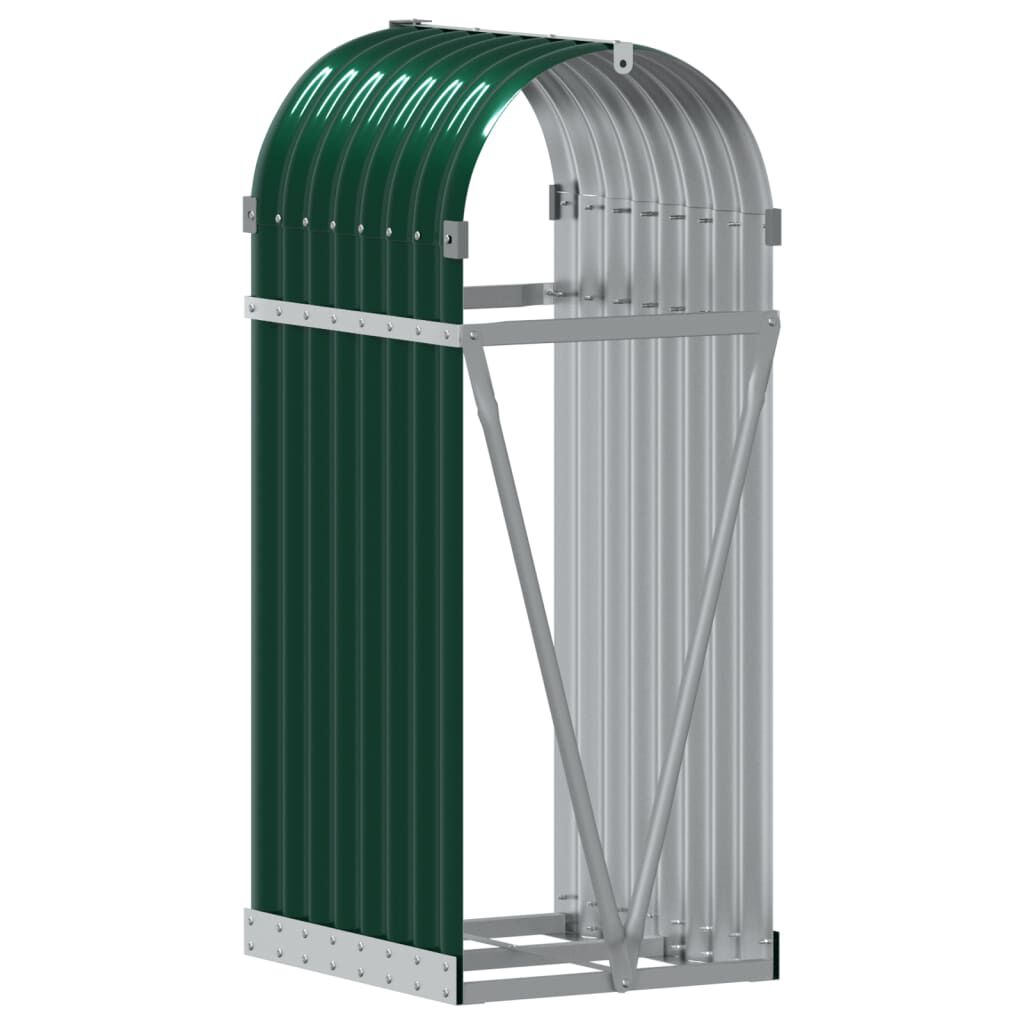 vidaXL Ξυλοθήκη Πράσινη 40 x 45 x 100 εκ. από Γαλβανισμένο Ατσάλι